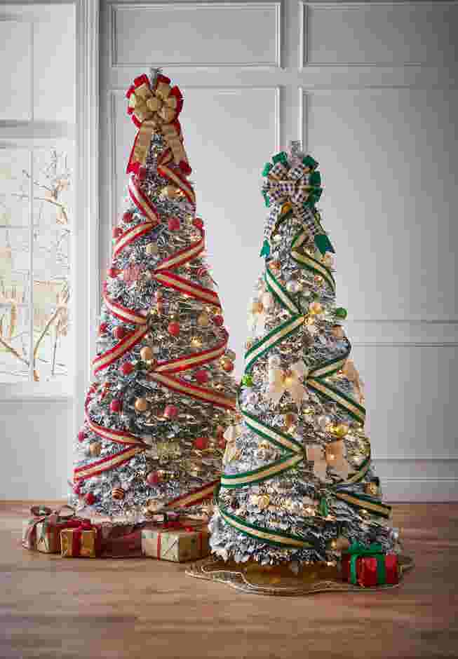 6'H Pre-Lit Flocked Pop-Up Tree image number 1