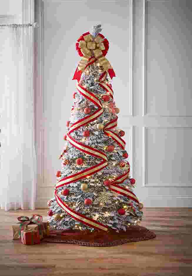 6'H Pre-Lit Flocked Pop-Up Tree image number 0