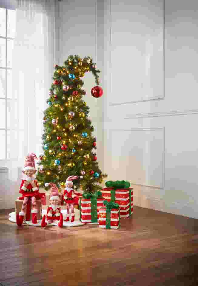 5’H Pre-lit Pre-Decorated Elf Hat Tree image number 0