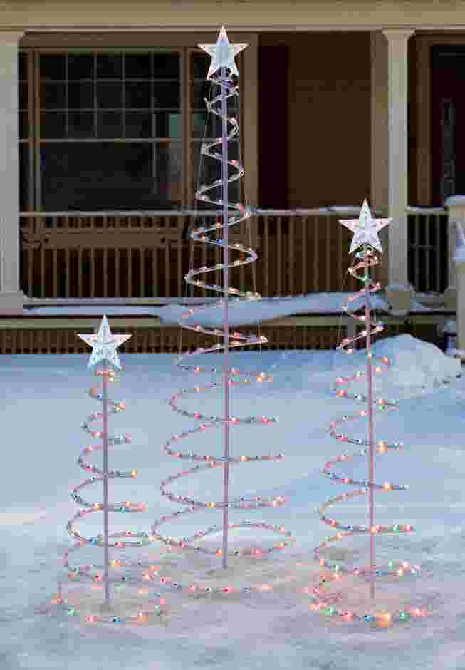 Pre-Lit Spiral Outdoor Trees, Set of 3 image number 0