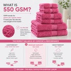BH Studio 6-Piece 100% Cotton Bath Towel Set, 550 GSM image number null