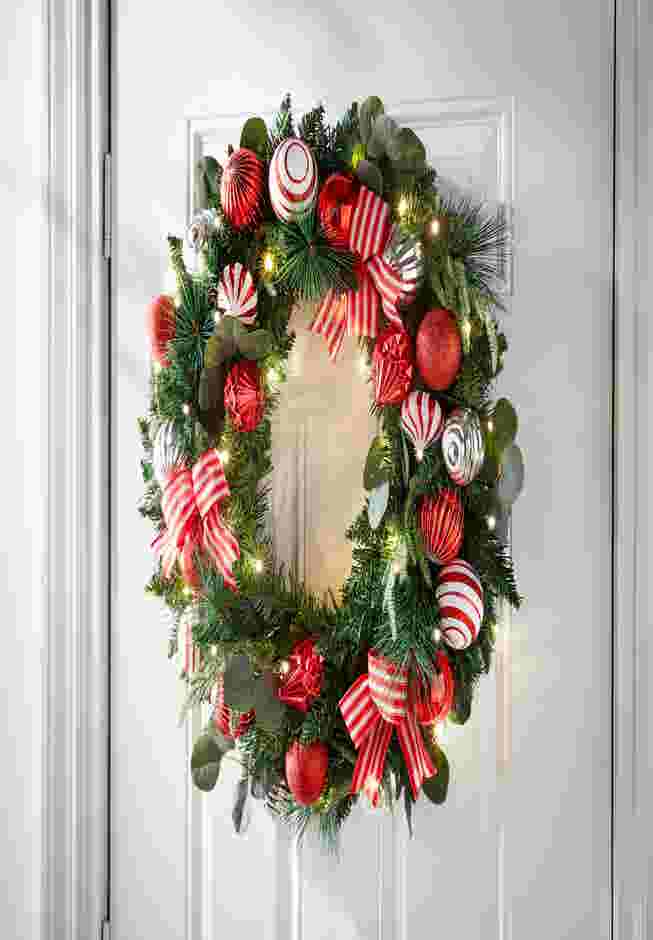 26" Pre-Lit Christmas Cheer Wreath image number 0