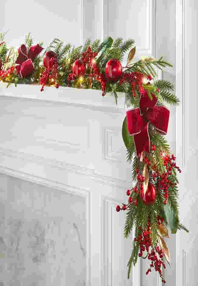 6' Pre-Lit Bordeaux Garland image number 0