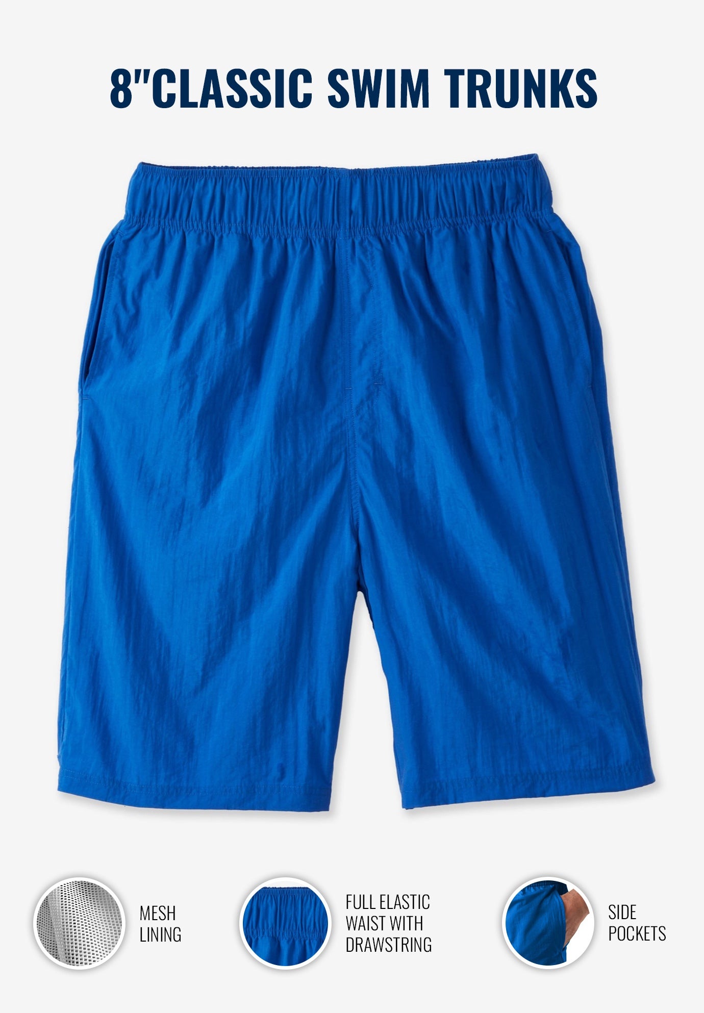 8" Classic Swim Trunks image number 1