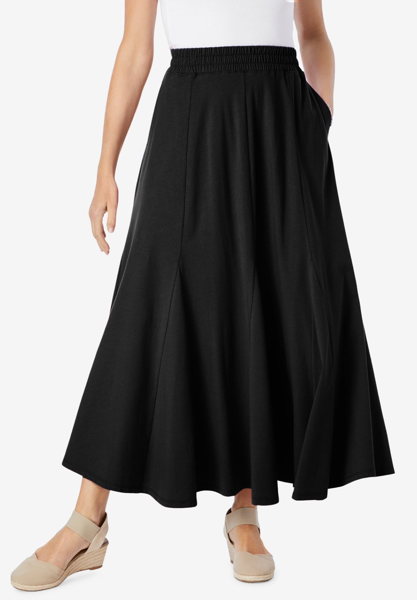 Wide Elastic Waist Skirt image number 1