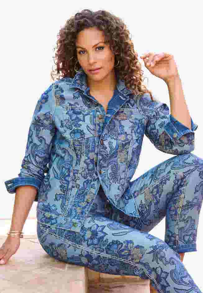 Reversible Stretch Denim Jacket image number 3