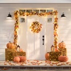 24" Pre-Lit Harvest Daisy Wreath image number 4
