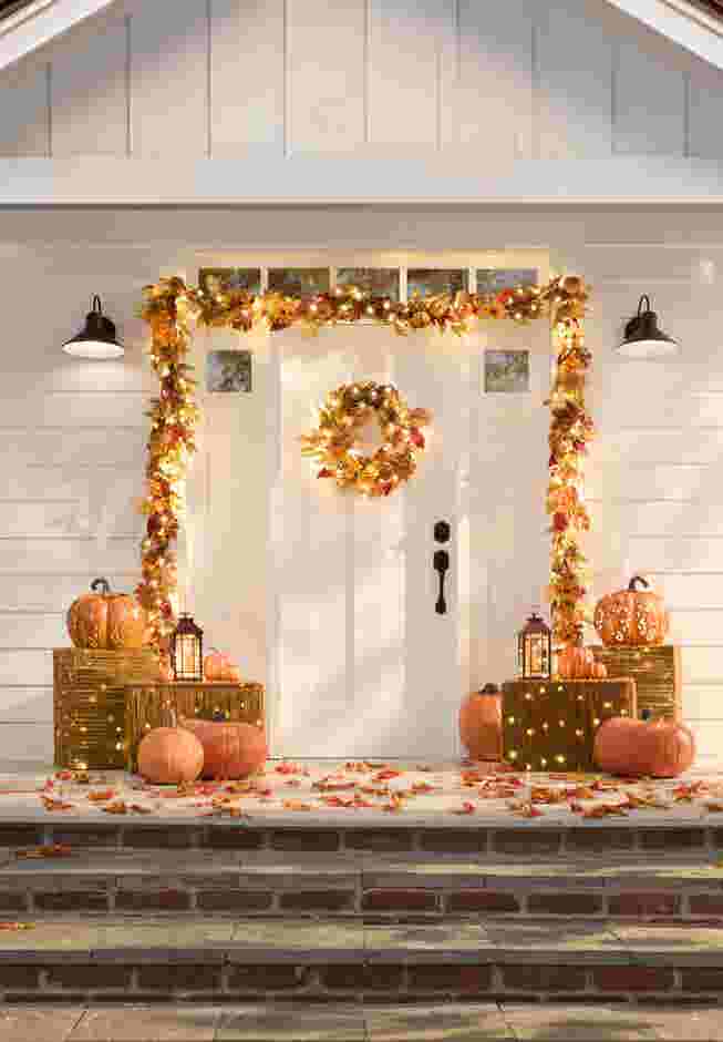 Pre-Lit Harvest Daisy Wreath image number 4
