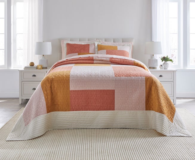 Modern Velvet Patchwork Bedspread image number 0