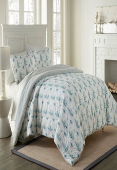 Reversible Micro Flannel&reg; Sherpa 3-Pc. Comforter Set