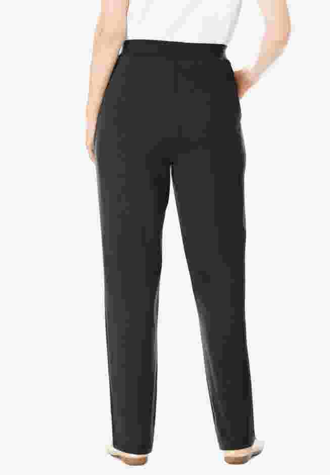 Womens Plus-Size Straight-Leg Stretch Ponte-Knit Pull-On Pants image number 1