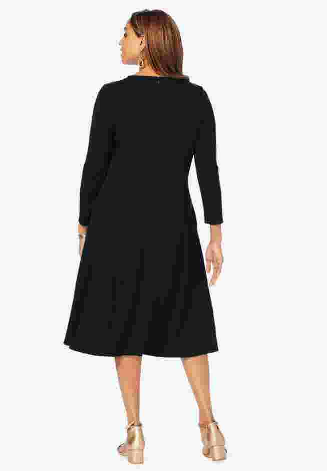 Long Sleeve Stretch Ponte Dress image number 1