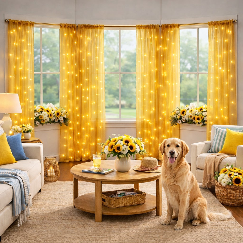 Pre-Lit Rod-Pocket Curtain Panel image number 0