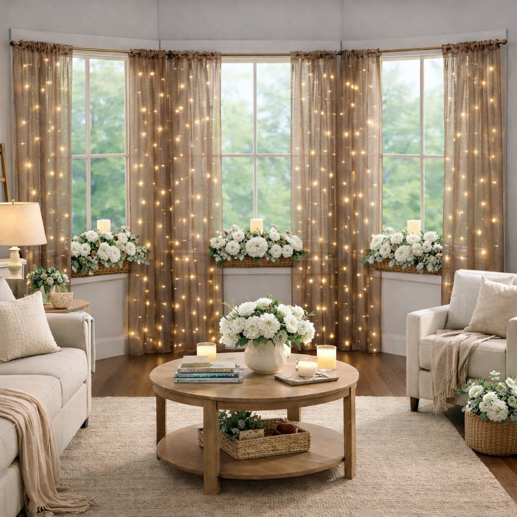 Pre-Lit Rod-Pocket Curtain Panel image number 0