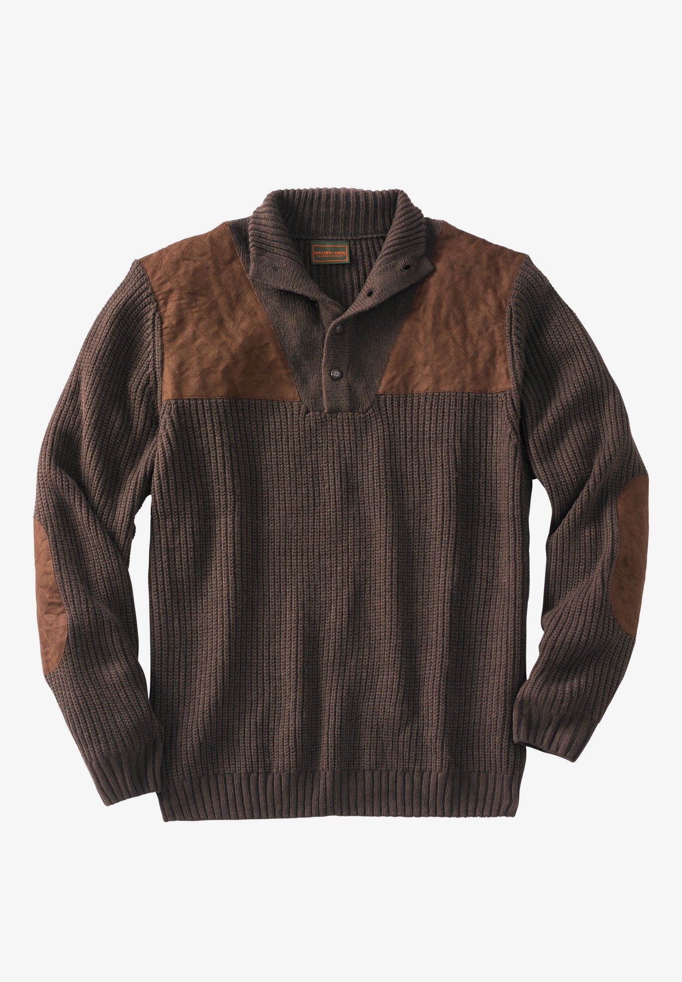 Patch Sweater with Mock Neck image number 0