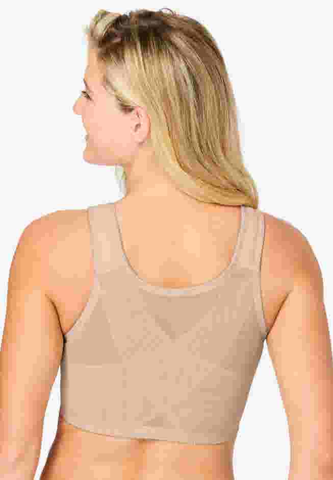Front-Close Embroidered Wireless Posture Bra image number 1