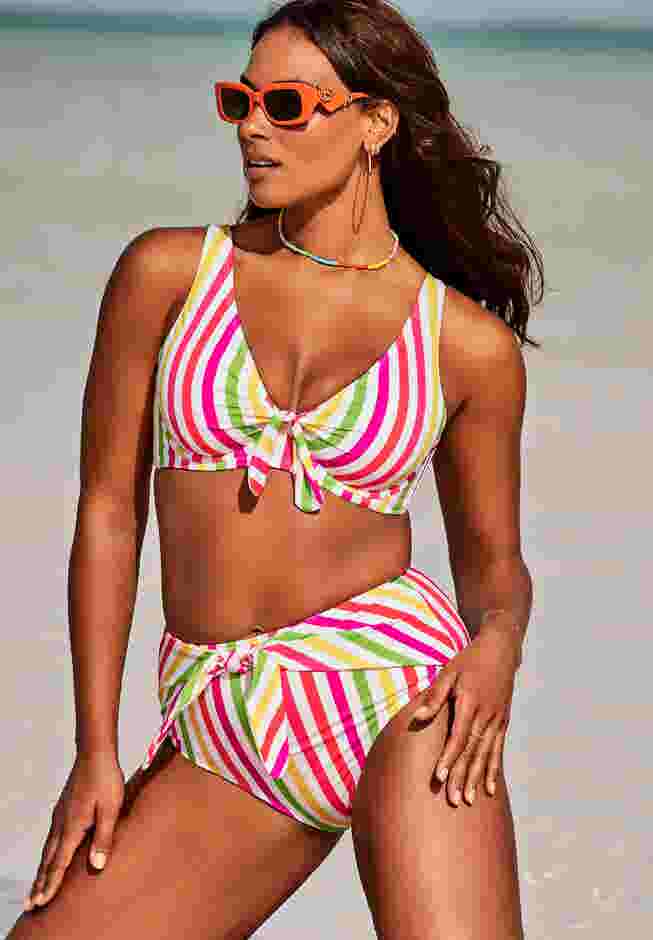 Cup Sized Tie Front Underwire Bikini Top image number 0