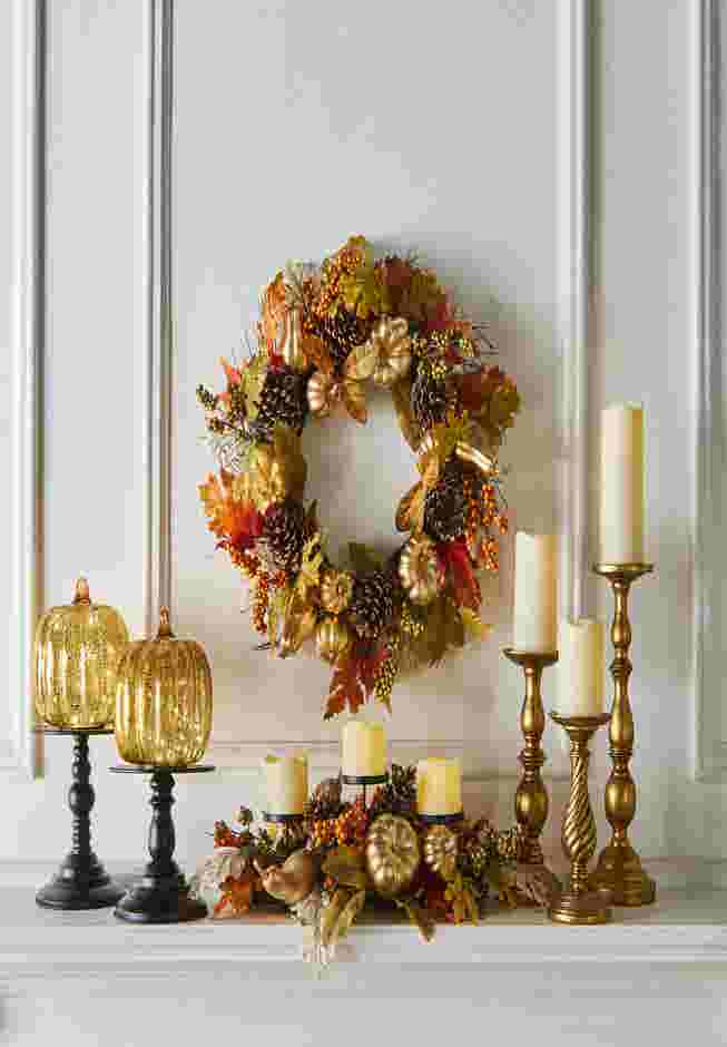 11"H x 6"Diam. Pre-Lit Glass Pumpkin on Stand image number 3