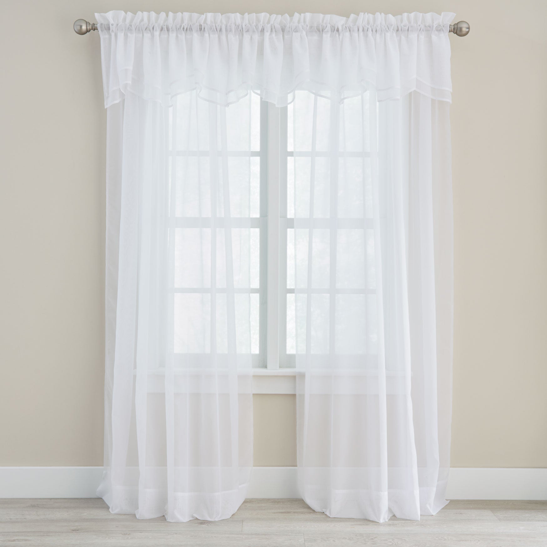 BH Studio Sheer Voile Layered Valance image number 0