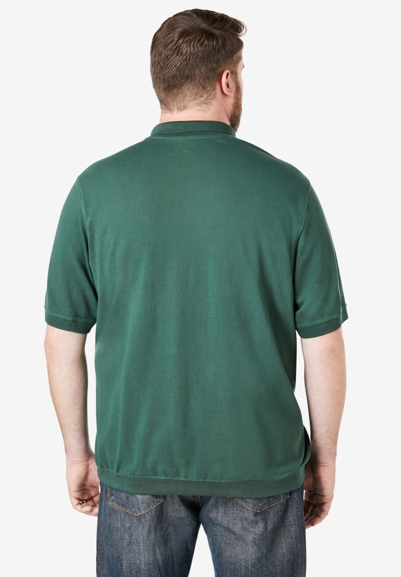 No Tuck Pocket Shrink-Less&trade; Cotton Polo Shirt image number 1