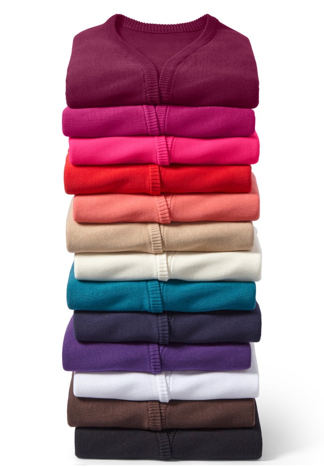 Rib Trim Cardigan Shrug Sweater image number 3