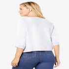 Rib Trim Cardigan Shrug Sweater image number null