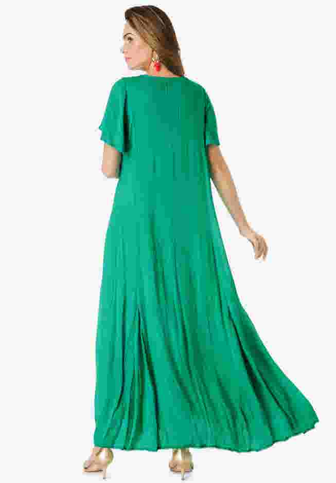 Aline Embroidered Crinkle Maxi Dress image number 1