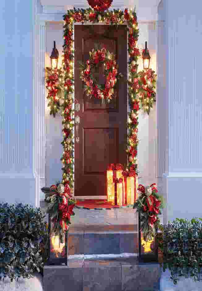 6' Pre-Lit Red Ribbon Garland image number 1
