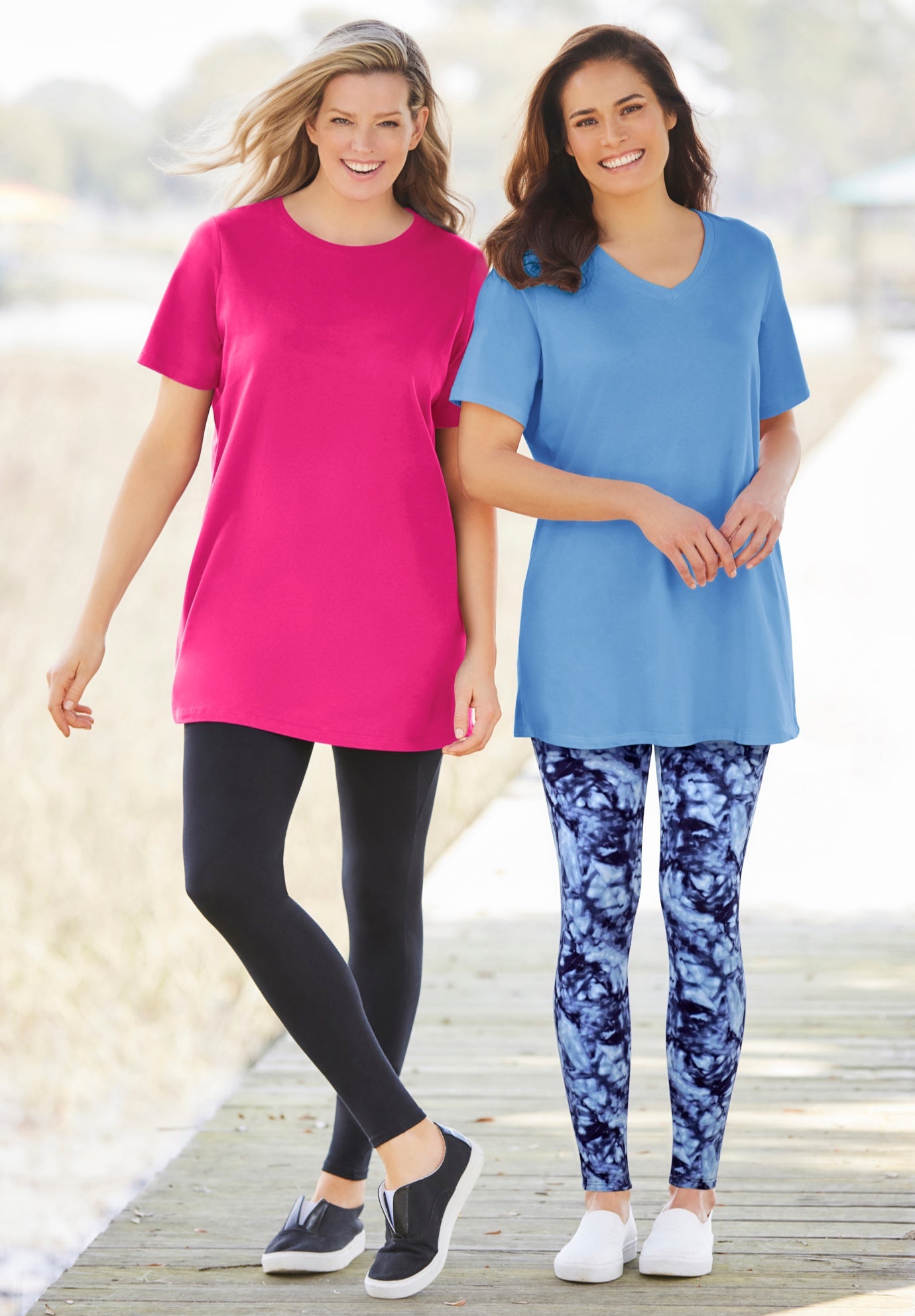 Stretch-Cotton Knit Pull-On Printed Pocket Leggings image number 5