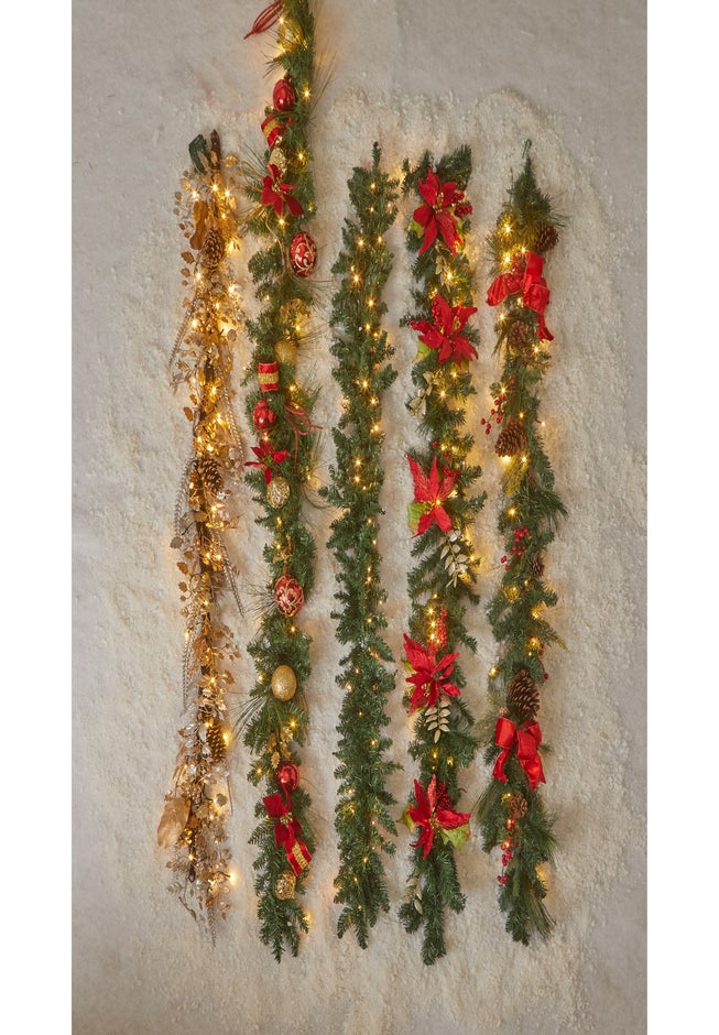 6' Pre-Lit Gold & Silver Garland image number 1