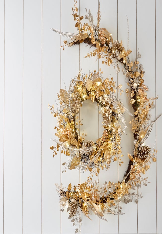 6' Pre-Lit Gold & Silver Garland image number 2