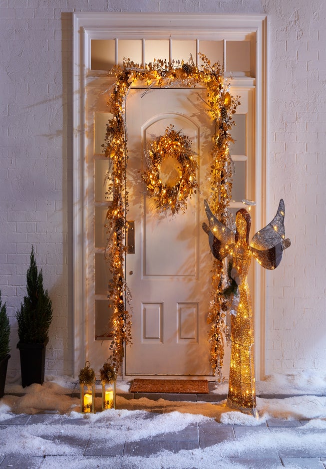 6' Pre-Lit Gold & Silver Garland image number 3