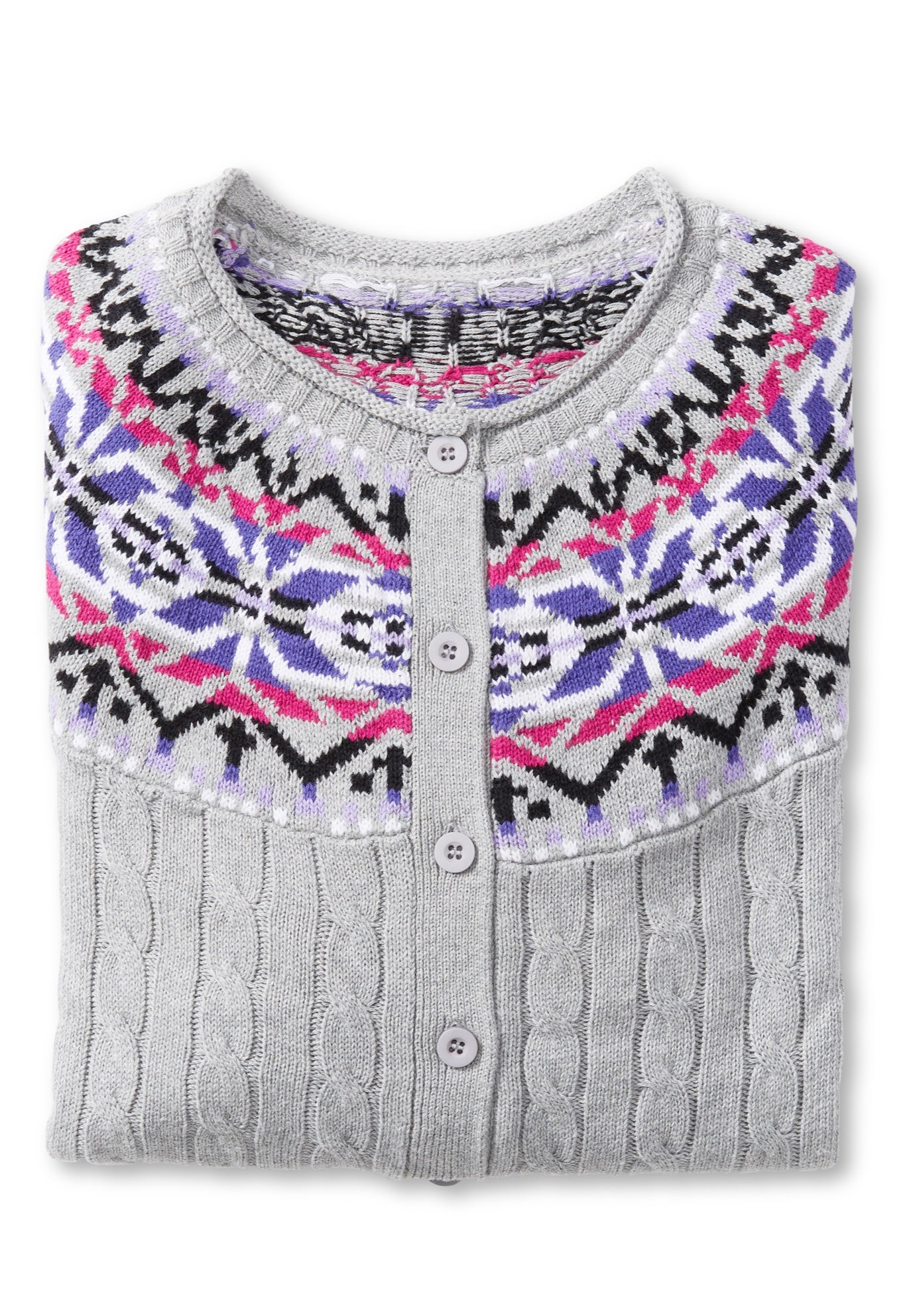 Fair Isle Cardigan Sweater image number 4