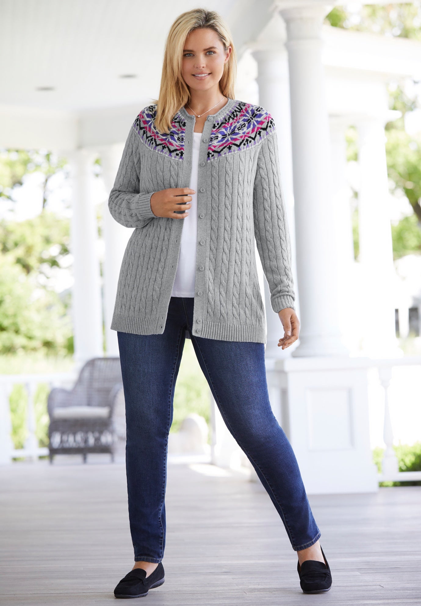 Fair Isle Cardigan Sweater image number 0