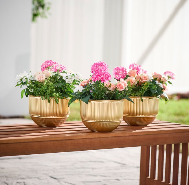 Set of 3 Ribbed Planters image number null