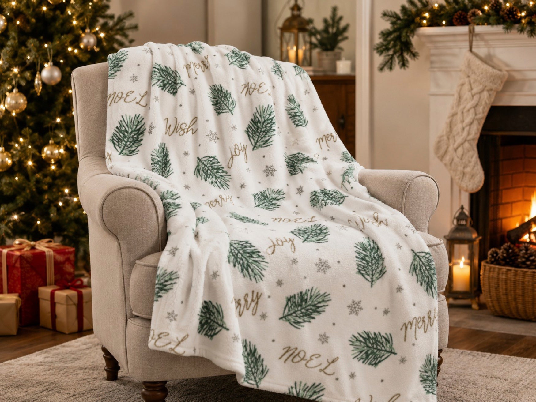 Printed Velvet Plush Throw image number 0