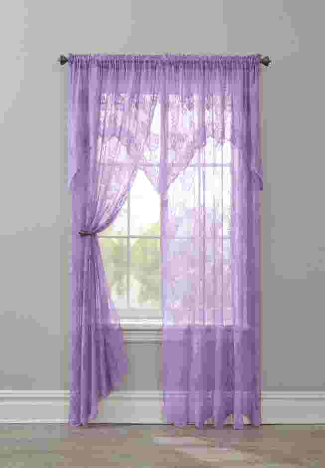 Ella Floral Lace Panel with Attached Valance image number 1