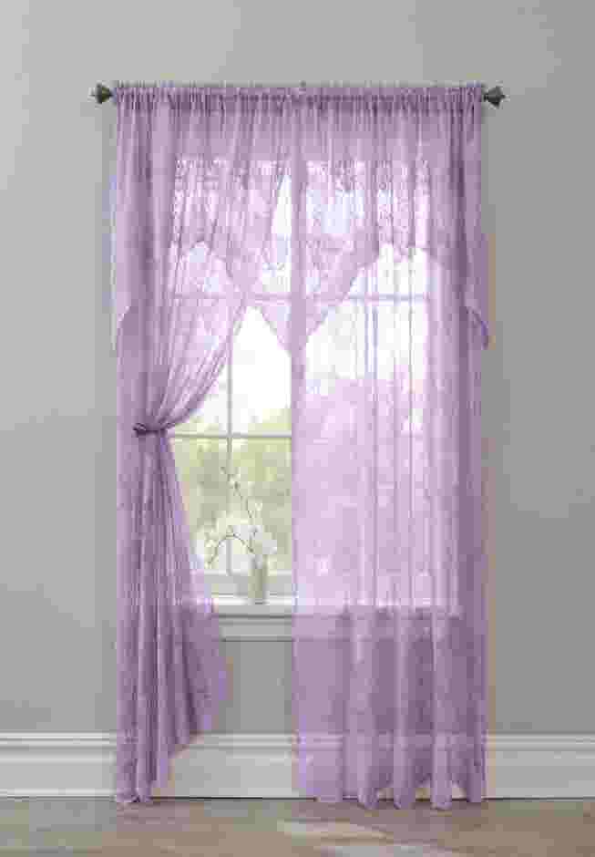 Ella Floral Lace Panel with Attached Valance image number 0