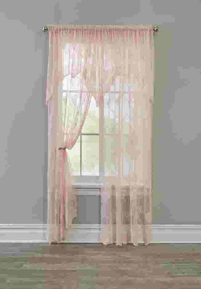 Ella Floral Lace Panel with Attached Valance image number 0
