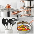 18-Piece Copper Accent Stainless Steel Cookware Set image number null