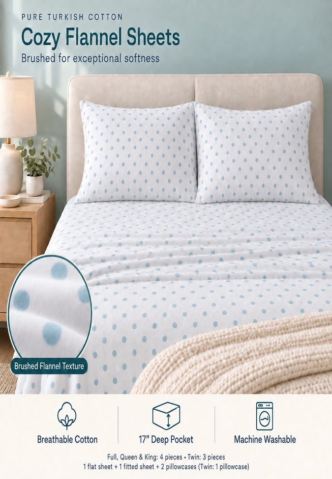 Cotton Flannel Print Sheet Set image number 5