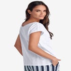 V-Neck A-Line Crochet Trim Tee image number null
