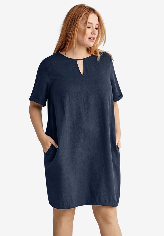Linen-Blend A-Line Dress Linen-Blend A-Line Dress