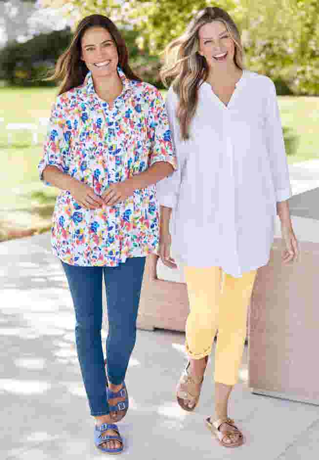 Rayon 7-Day Pintucked Tunic Blouse image number 5