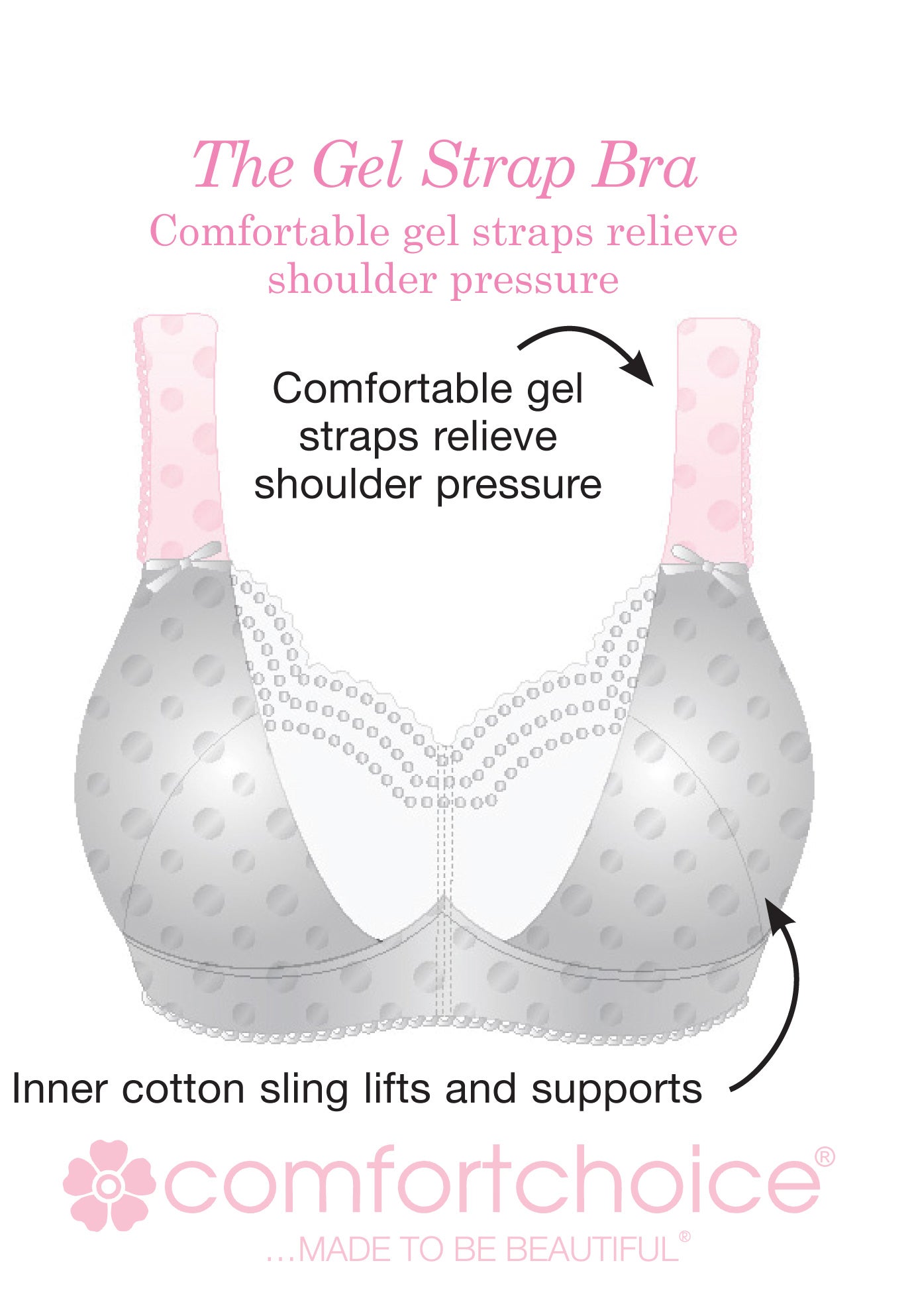 Comfort Choice&reg; Wireless Gel Strap Bra image number 2