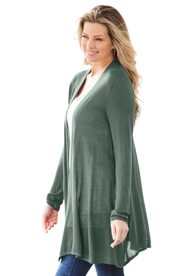 Lightweight Open Front Cardigan Sweater image number 2