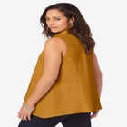 Stretch Cotton Poplin Sleeveless Shirt image number null