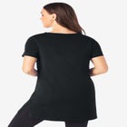 Plus Size Cotton Short Sleeve V-Neck Ultimate Tunic image number null