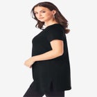 Plus Size Cotton Short Sleeve V-Neck Ultimate Tunic image number null