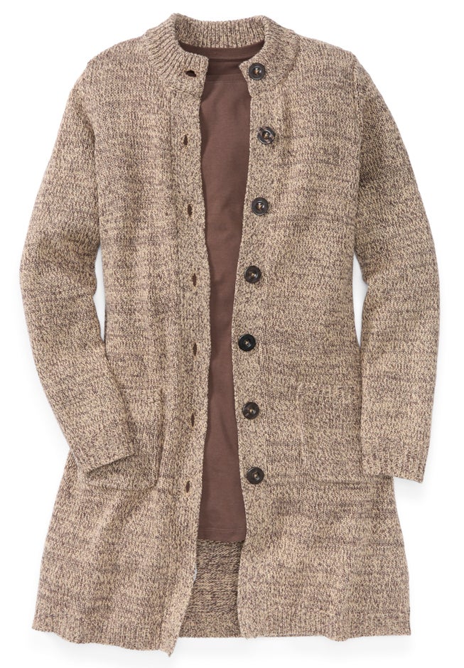 Marled Jacket Duster Sweater image number 3
